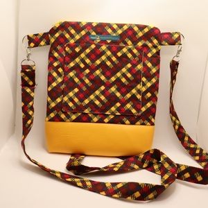 3in1 Shoulder Crossbody Backpack (handmade) "Plaidnation: Autumn Rise"